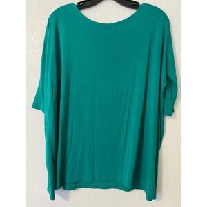 Vintage Womens Oversized Dolman Sleeve Tunic Top  Teal Green Travel Wear Flowy